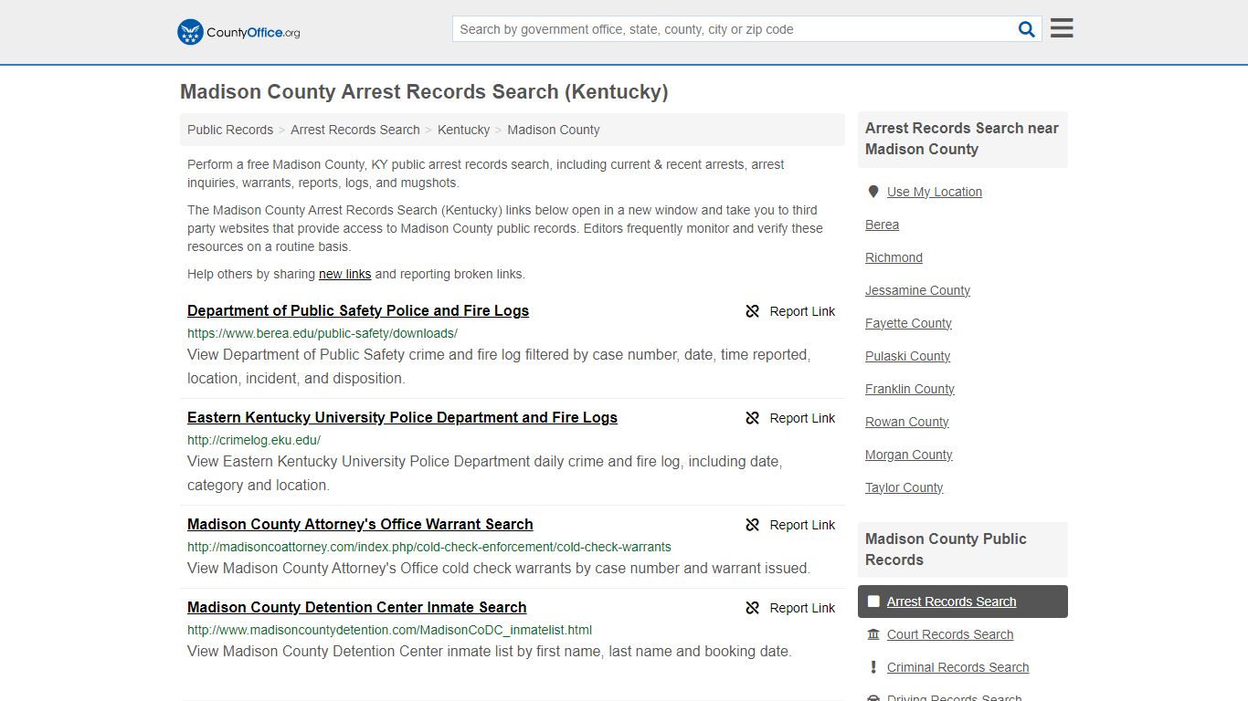 Arrest Records Search - Madison County, KY (Arrests & Mugshots)