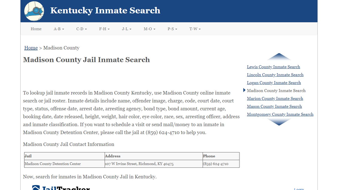 Madison County Jail Inmate Search